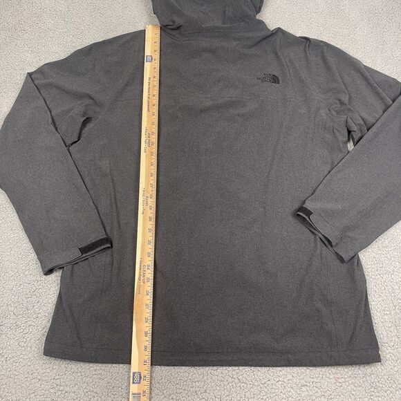 The North Face Rain Jacket Shell Mens XL Charcoal Gray Hyvent 2.5L Hood Pockets - Picture 6 of 8